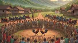 Ilustrasi judi sabung ayam