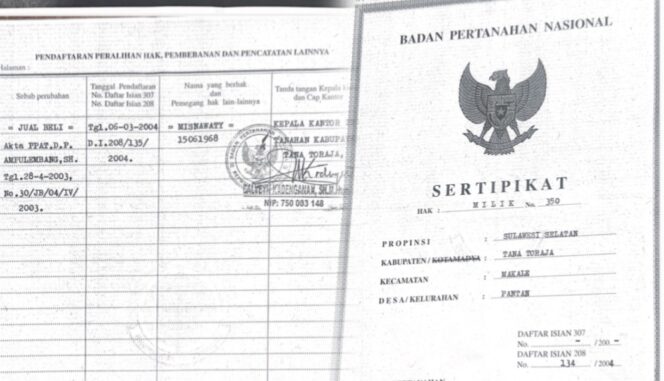 
					BERITA KEHILANGAN SERTIPIKAT HAK MILIK